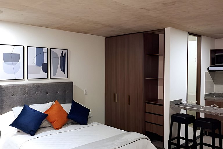 Lindo estudio con terraza privada